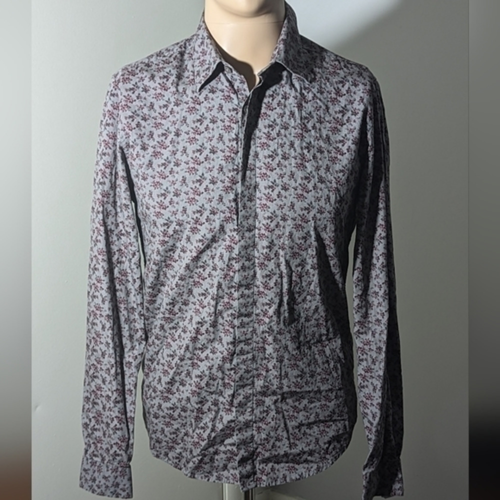 ASOS Long‎ Sleeve Button Up Floral All Over Print Shirt Men's S